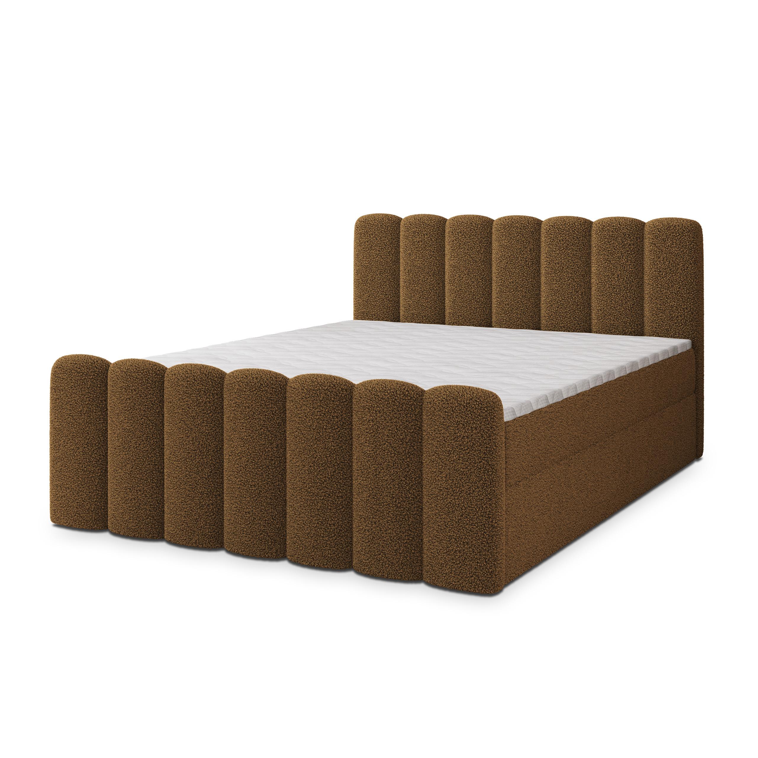BOXBETT CELLA 140x200 cm mit Matratze und Topper - Orange - Orange, Holz (140/200cm) - MASSENO