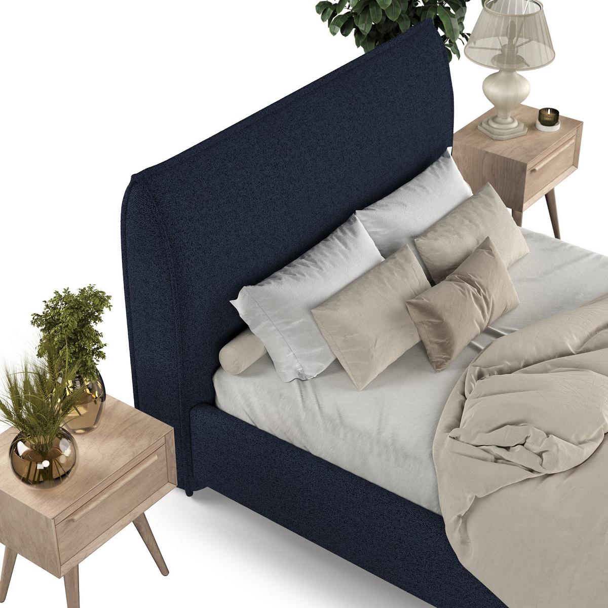 POLSTERBETT Mira 120/200 cm Marineblau im Riva Stoff - Naturfarben/Dunkelblau, Holz/Holzwerkstoff (120/200cm) - AltaBeds