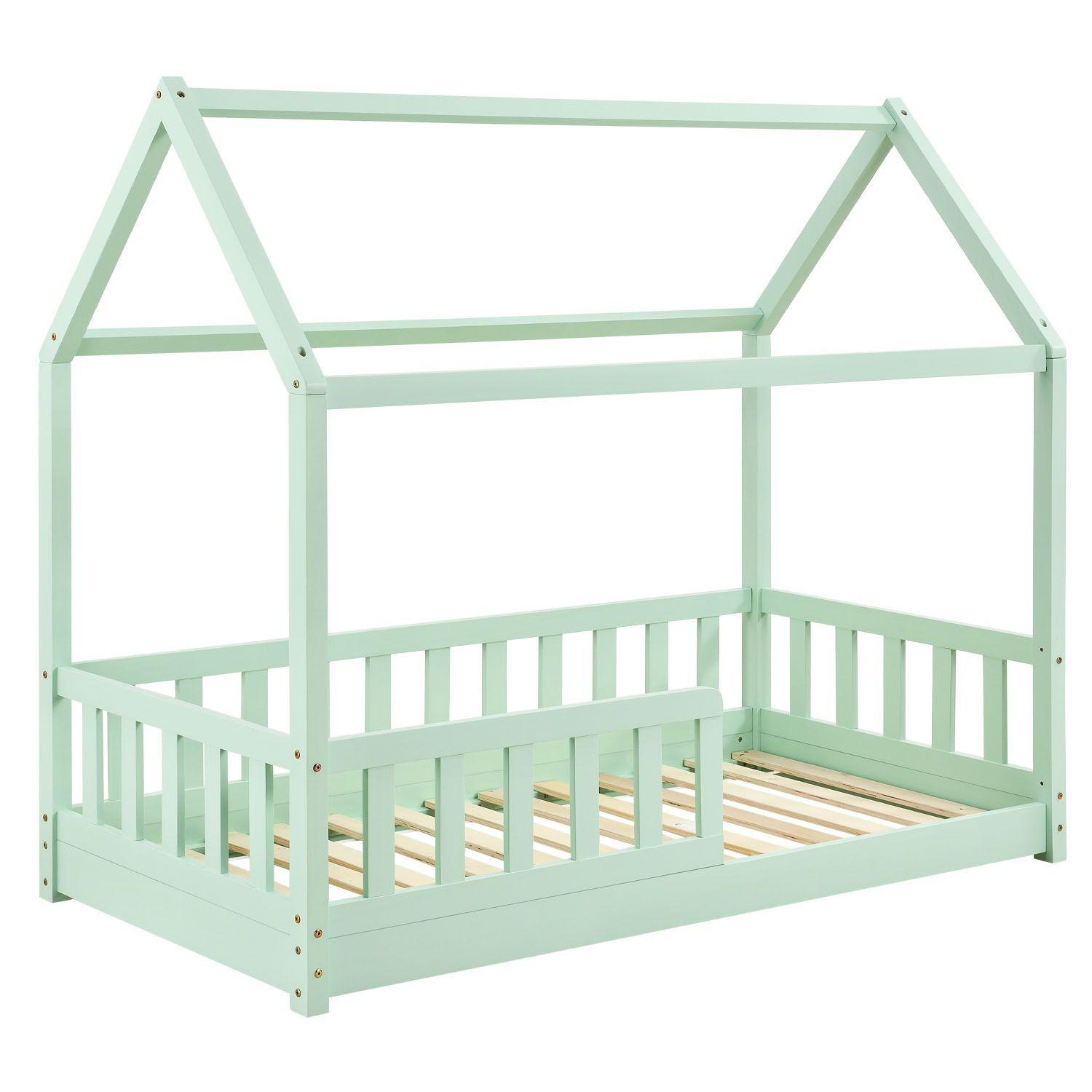 KINDERBETT Marli mint 80x160 cm - Mintgrün, Holz (80/160cm) - Juskys