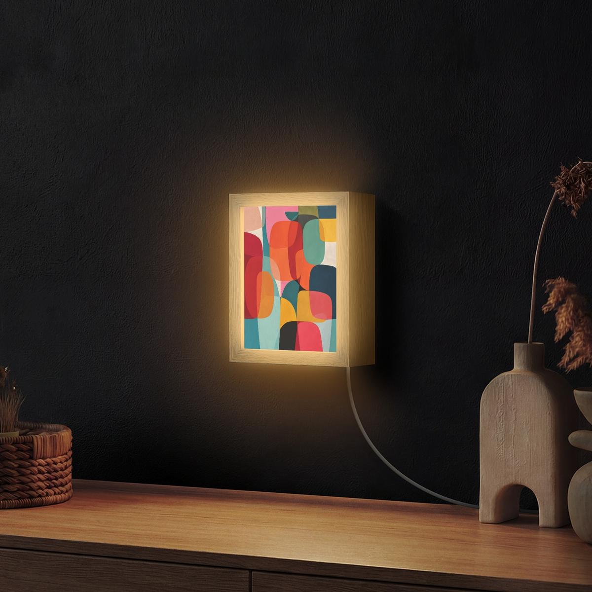 WANDLEUCHTE Formen - Bunt - Abstrakt - Flugzeuge 15x20 cm - Multicolor, Holzwerkstoff (15/20/8cm) - OnlyWow