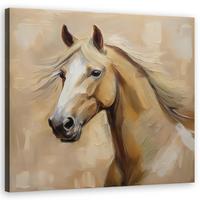 WANDBILD tiere vintage pferd - Braun, Textil (30/30cm) - Feeby