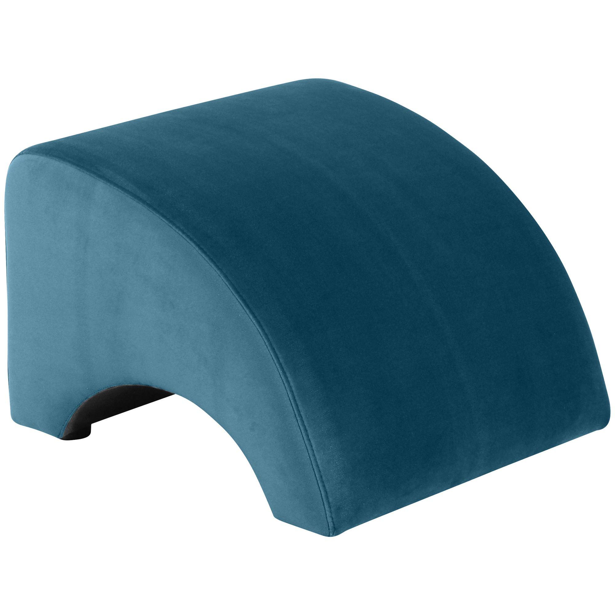 POLSTERHOCKER Kajsa Samtvelours petrol - Petrol, Kunststoff (52/37/54cm) - 58aufmkessel