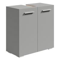 WASCHBECKENUNTERSCHRANK Jupiter 2 Türen Grau Matt - 60 x 30 x 60 cm - Hellgrau, Holz (60/60/30cm) - Badplaats