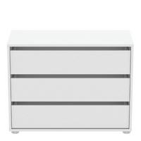 KOMMODE 3 Schubladen Weiß L80cm - Blokty - Weiß, Holzwerkstoff (39.6/58.1/41.4cm) - Calicosy