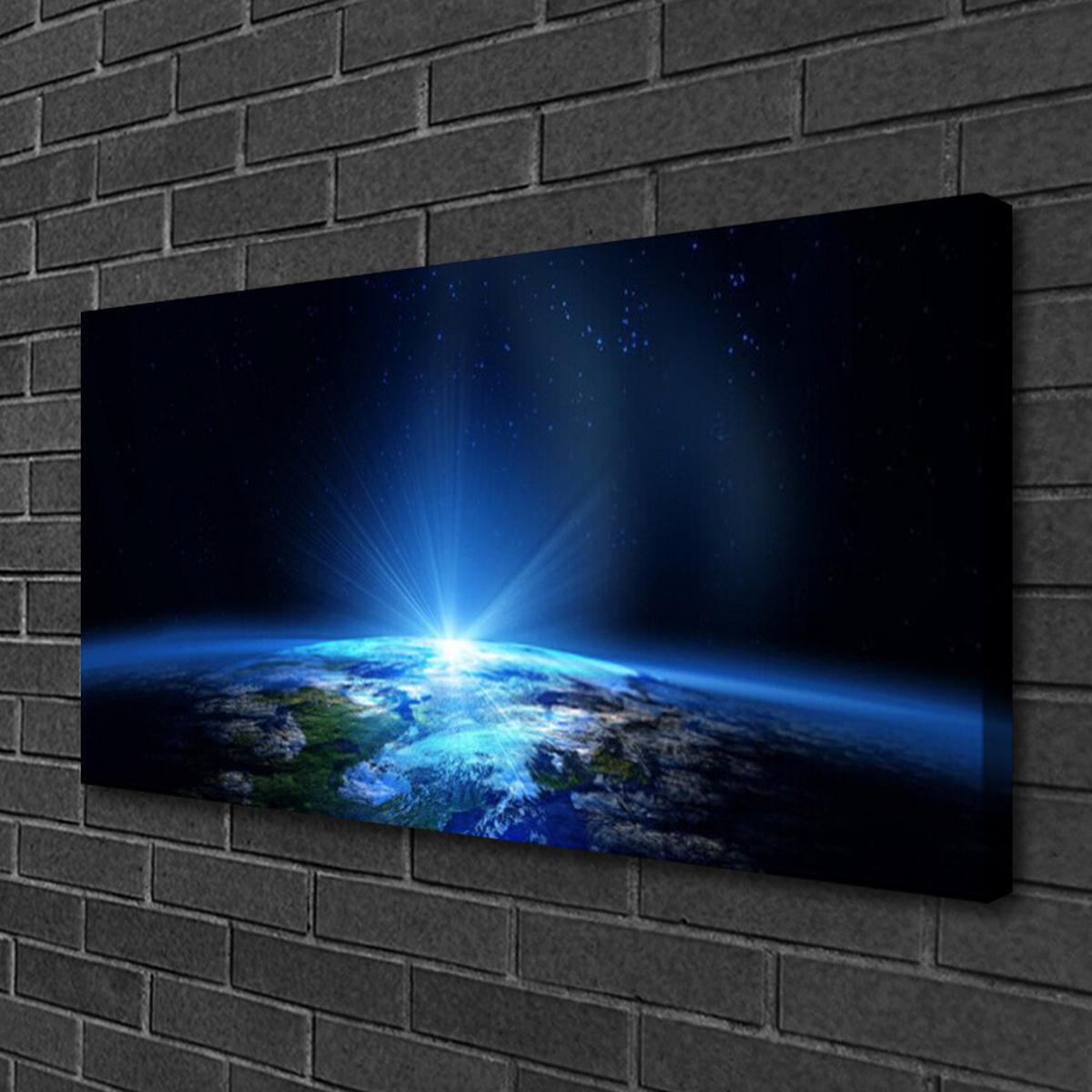 LEINWANDBILD 100x50 cm Planetenhorizont - Dunkelblau, Textil (100/4cm) - TULUP