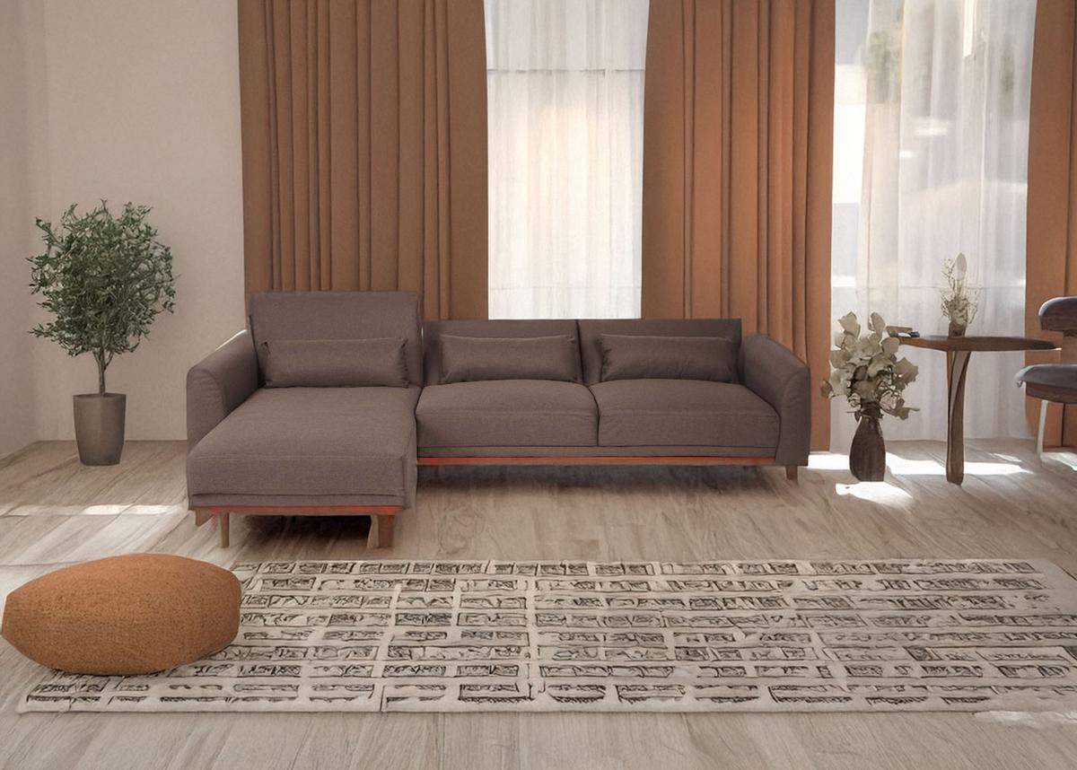 SOFA Braun - Braun, Textil (280/139cm) - MCW