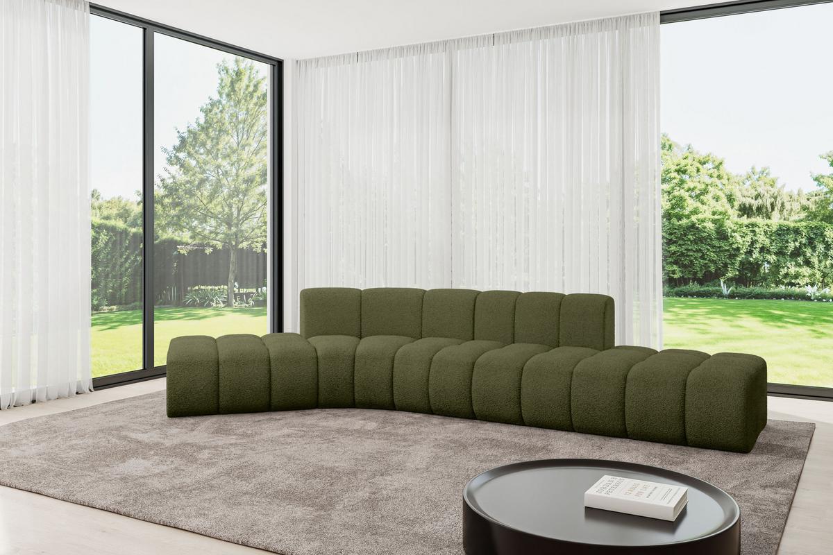 ECKSOFA modulares Sofa Solven-L1 - 380x174x70 cm Grün - Grün, Holzwerkstoff/Textil (380/174cm) - ALTDECOR