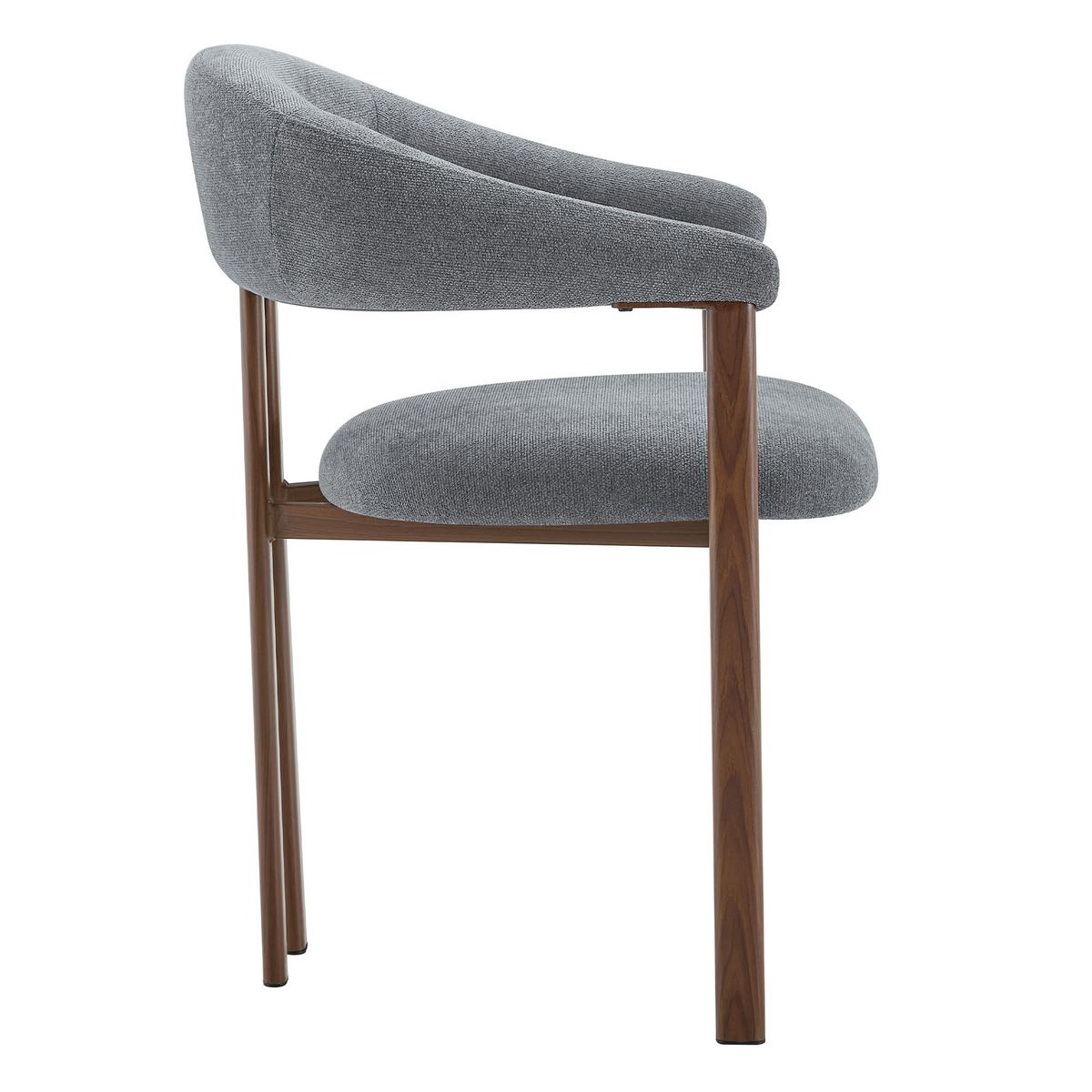 ESSZIMMERSTUHL 2ER-SET aus Stoff mit Metallbeinen, ergonomisch gepolstert im Fass-Design - Grau, Textil (60/80.5/57.5cm) - Urban Meuble