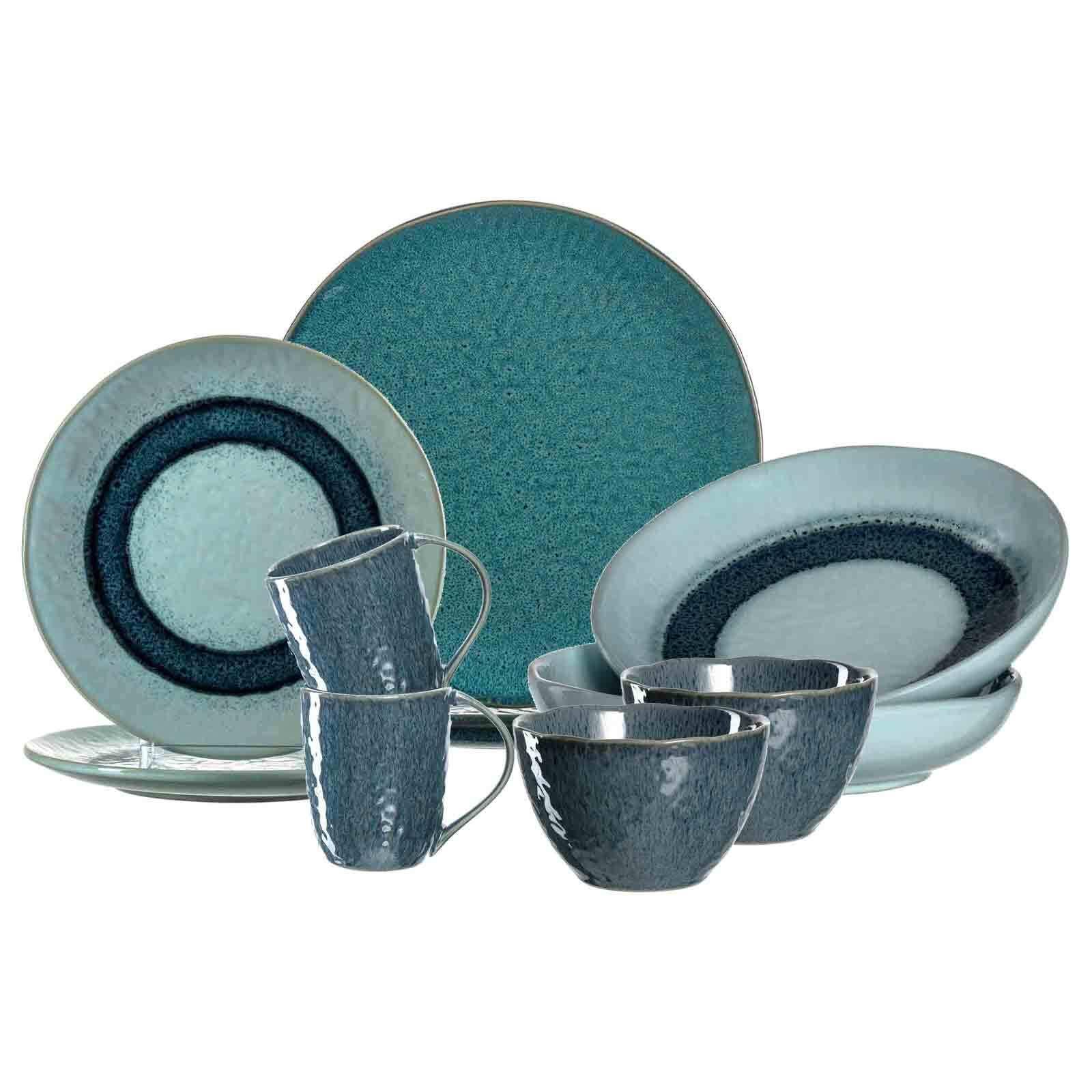 TAFELSERVICE Matera Blau 10-tlg. - Blau, Keramik (2/2/2cm) - Leonardo Living