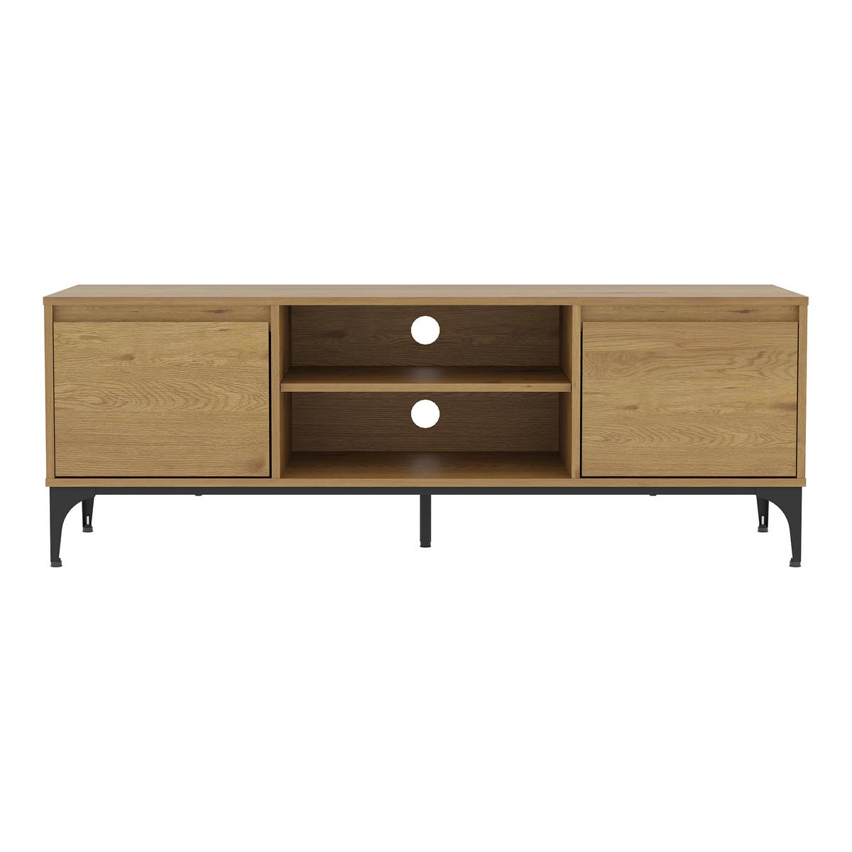 TV-ELEMENT Kistiandi - Alteiche, Holzwerkstoff/Metall (140/50/40cm) - [en.casa]
