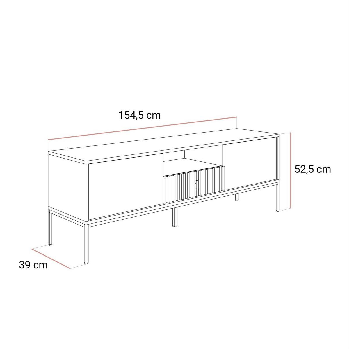 TV-ELEMENT MIDNIGHT mit Schubladen auf Gestell grün - Schwarz/Grün, Holzwerkstoff (154.5/52.5/39cm) - Lookway