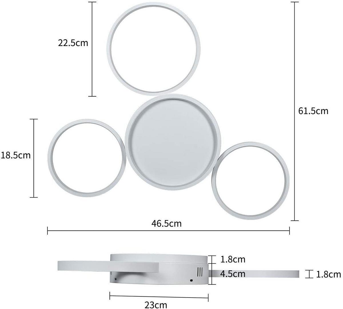 LED-DECKENLEUCHTE Molekül 62/47/7 cm - Weiß, Metall (62/47/7cm) - Nettlife