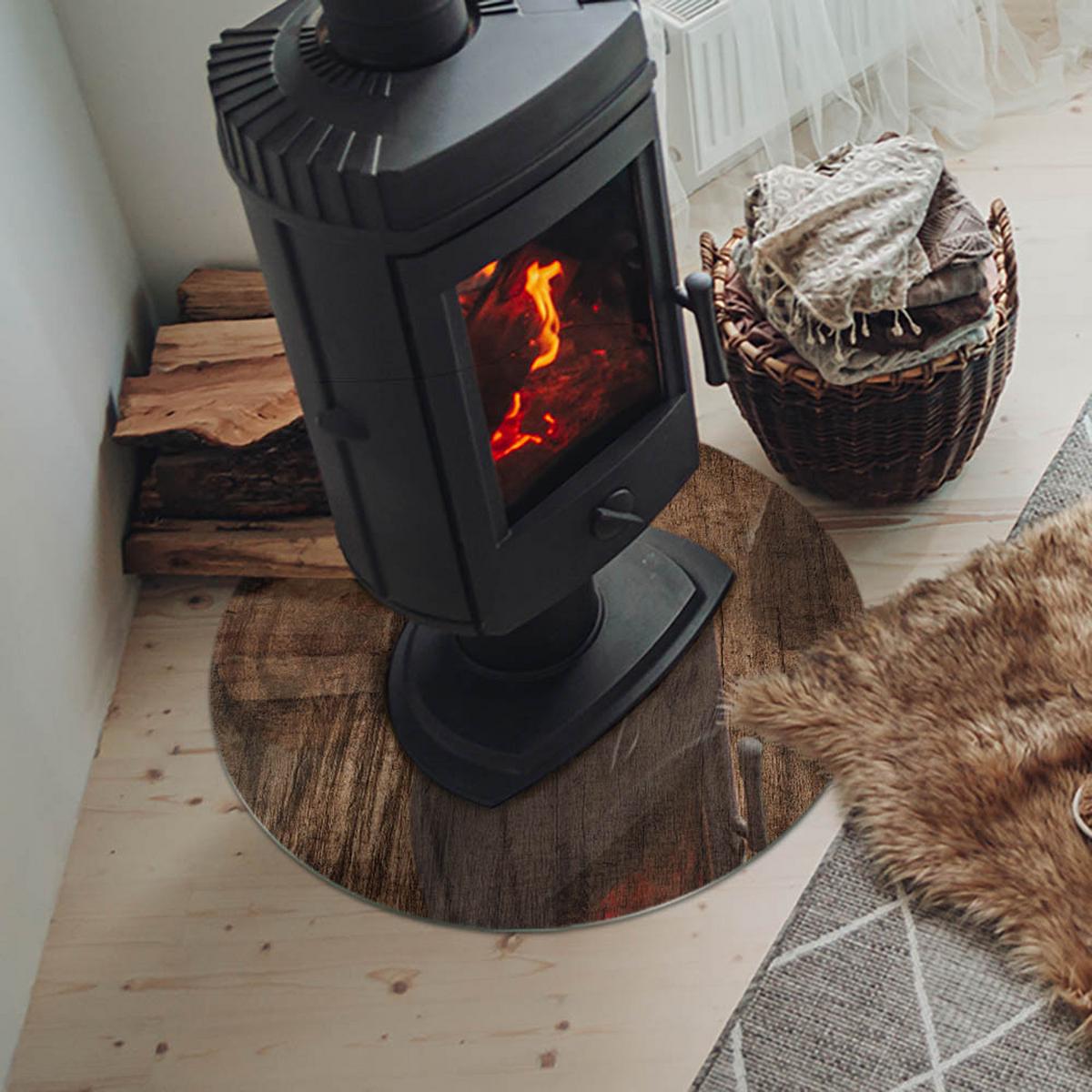 GLASPLATTE für Kamin Ø 60 cm - Braun, Glas (60/60/0.4cm) - TULUP