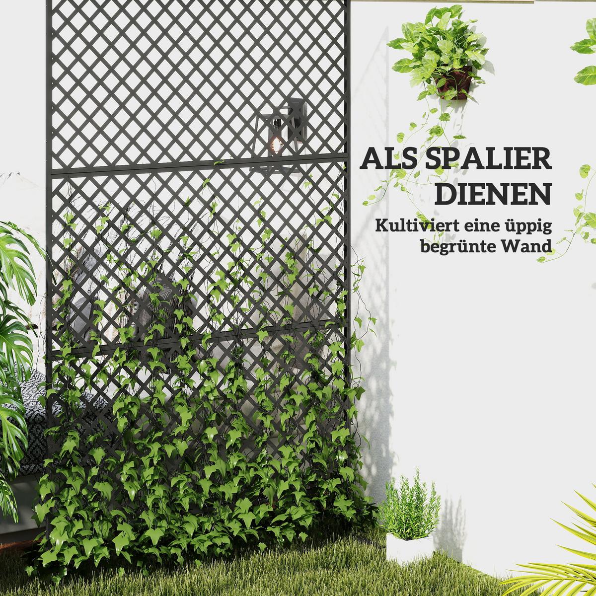 RAUMTEILER 3-teilig 122x 198 cm - Schwarz, Metall (45/198cm) - Outsunny