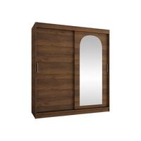 SCHWEBETÜRENSCHRANK Selfie 180 cm - Silberfarben/Nussbaumfarben, Holzwerkstoff/Kunststoff (180/200/62cm) - MIRJAN24