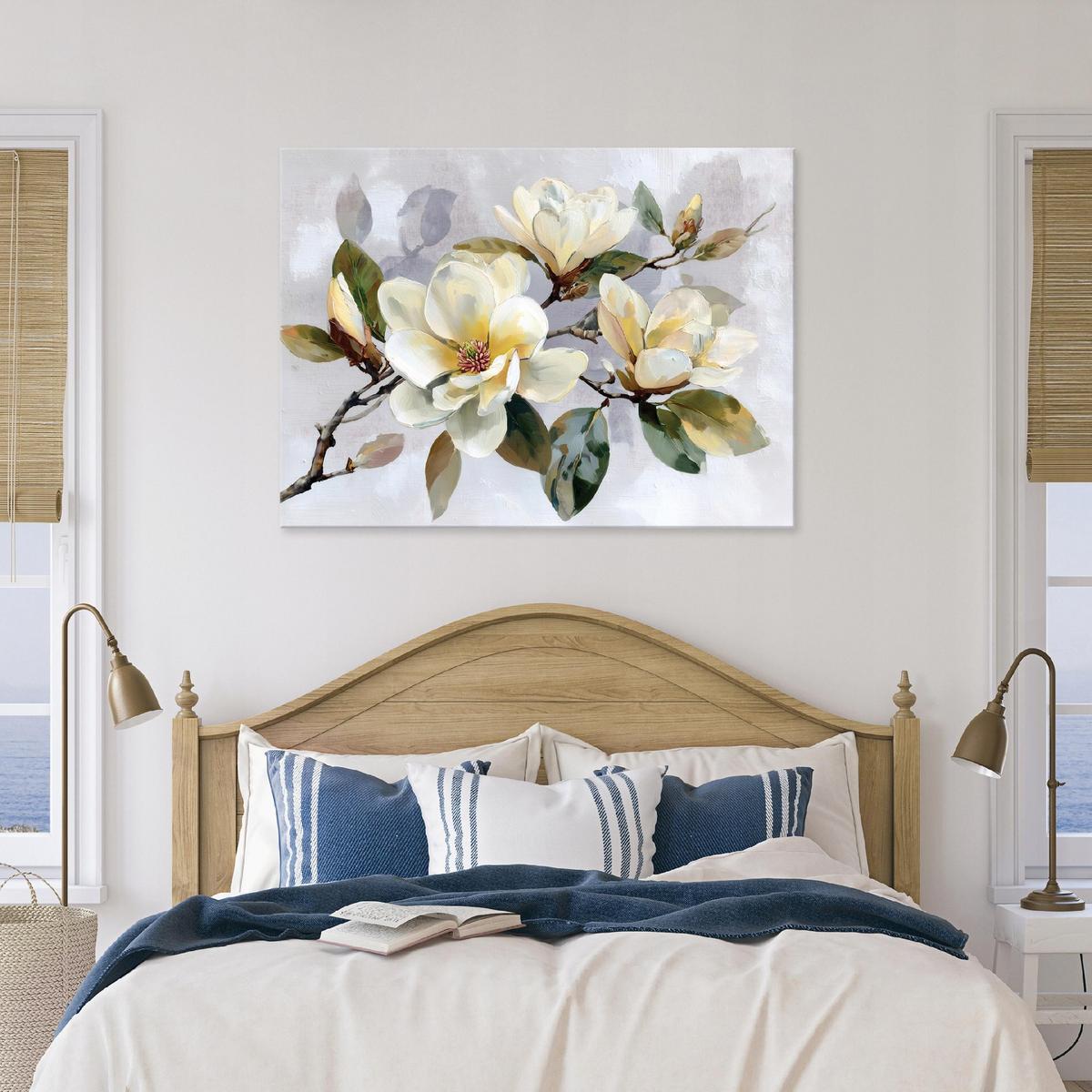 LEINWANDBILD Blumen Beton Grau 100x70 cm - Multicolor, Holzwerkstoff (100/70cm) - Wallarena