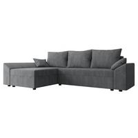 ECKSOFA Dante L Cord - Schwarz/Grau, Holz/Kunststoff (240/140cm) - MIRJAN24