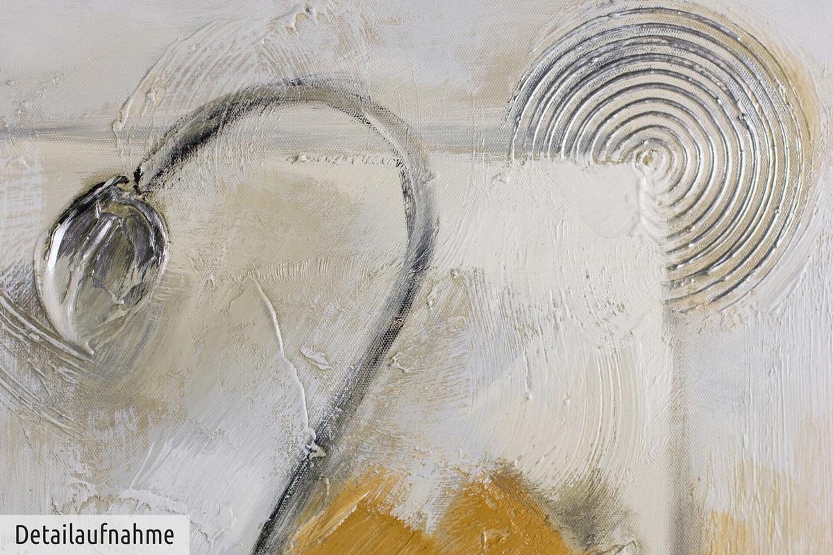 ACRYLBILD HANDGEMALT 120/60 cm - Gelb/Weiß, Holz/Textil (120/60cm) - KUNSTLOFT