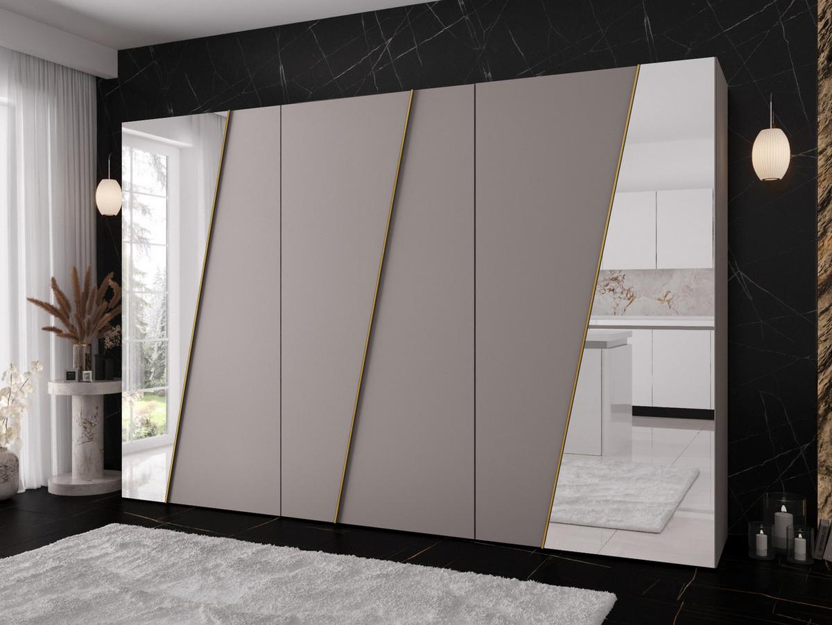 DREHTÜRENSCHRANK Zen 2L 300 cm - Kaschmir/Goldfarben, Holzwerkstoff/Kunststoff (300/202/50cm) - MIRJAN24