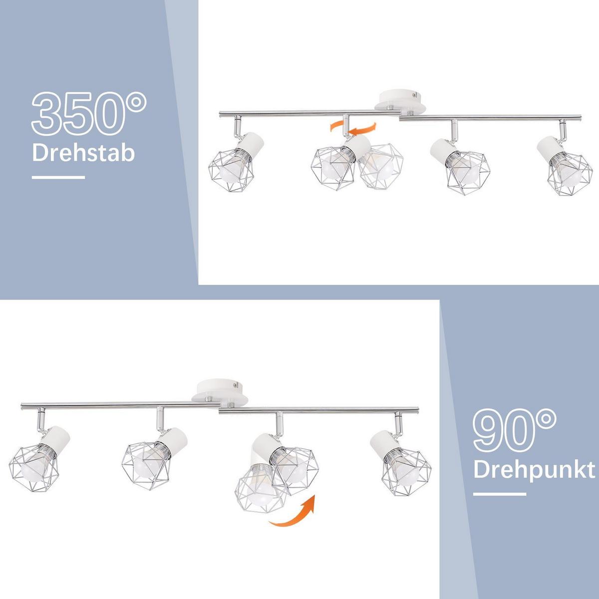 DECKENSTRAHLER Chloris 4-flammig 71/10/20 cm - Weiß, Metall (71/10/20cm) - Nettlife