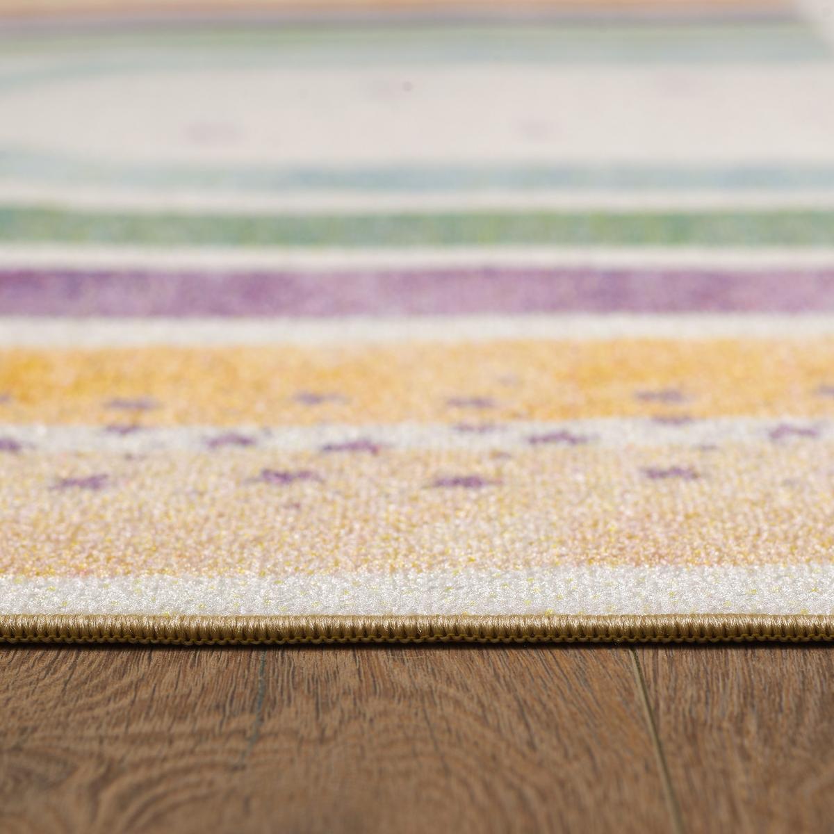 KINDERTEPPICH TRAUN, mit Regenbogen-Motiv, Creme, 100 x 150 cm - Beige, Textil (150/100cm) - KADIMA DESIGN