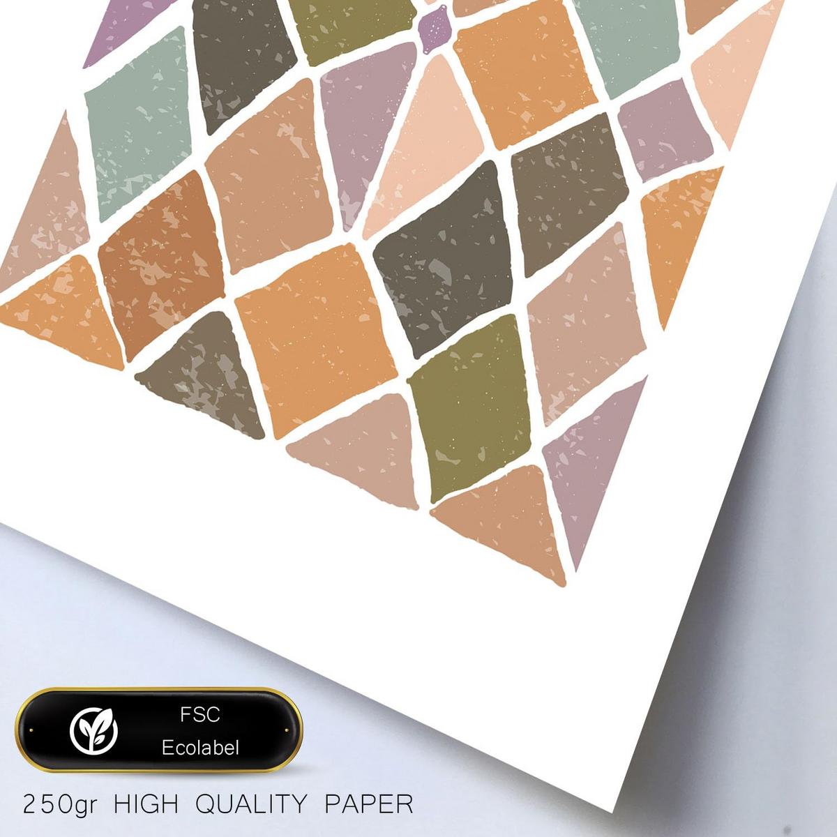 POSTER Set Mit 6 Drucken Von Mustern In Der Sammlung Von Ethnischenen Dekorative Rahmen Für Ihr Zuhause Wandkunstdruck A3 & A4 Schwarzer Rahmen - Schwarz, Papier (29/3cm) - Nacnic