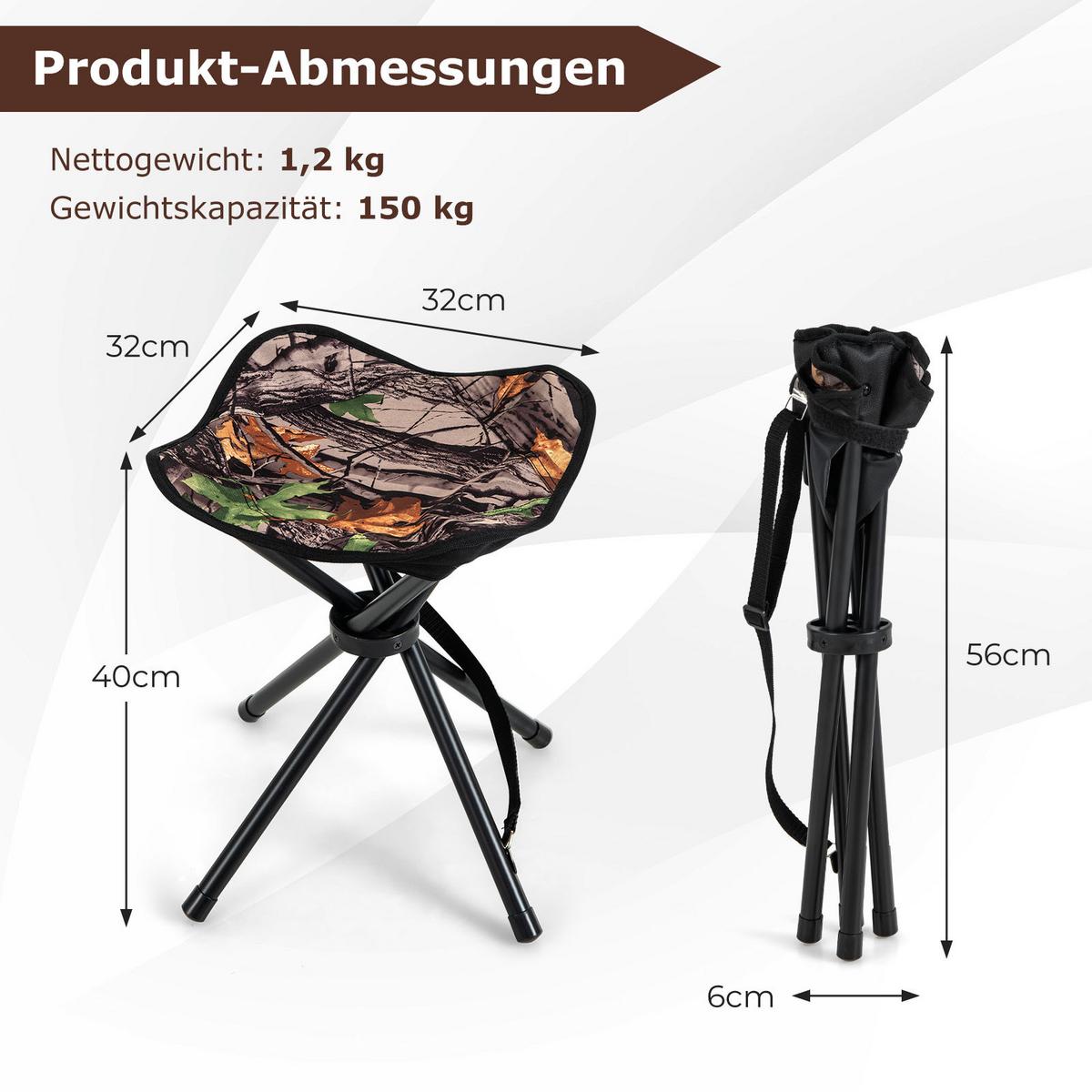 JAGDHOCKER Tarnmuster(2er-Set) - Grün, Metall (32/40/32cm) - COSTWAY