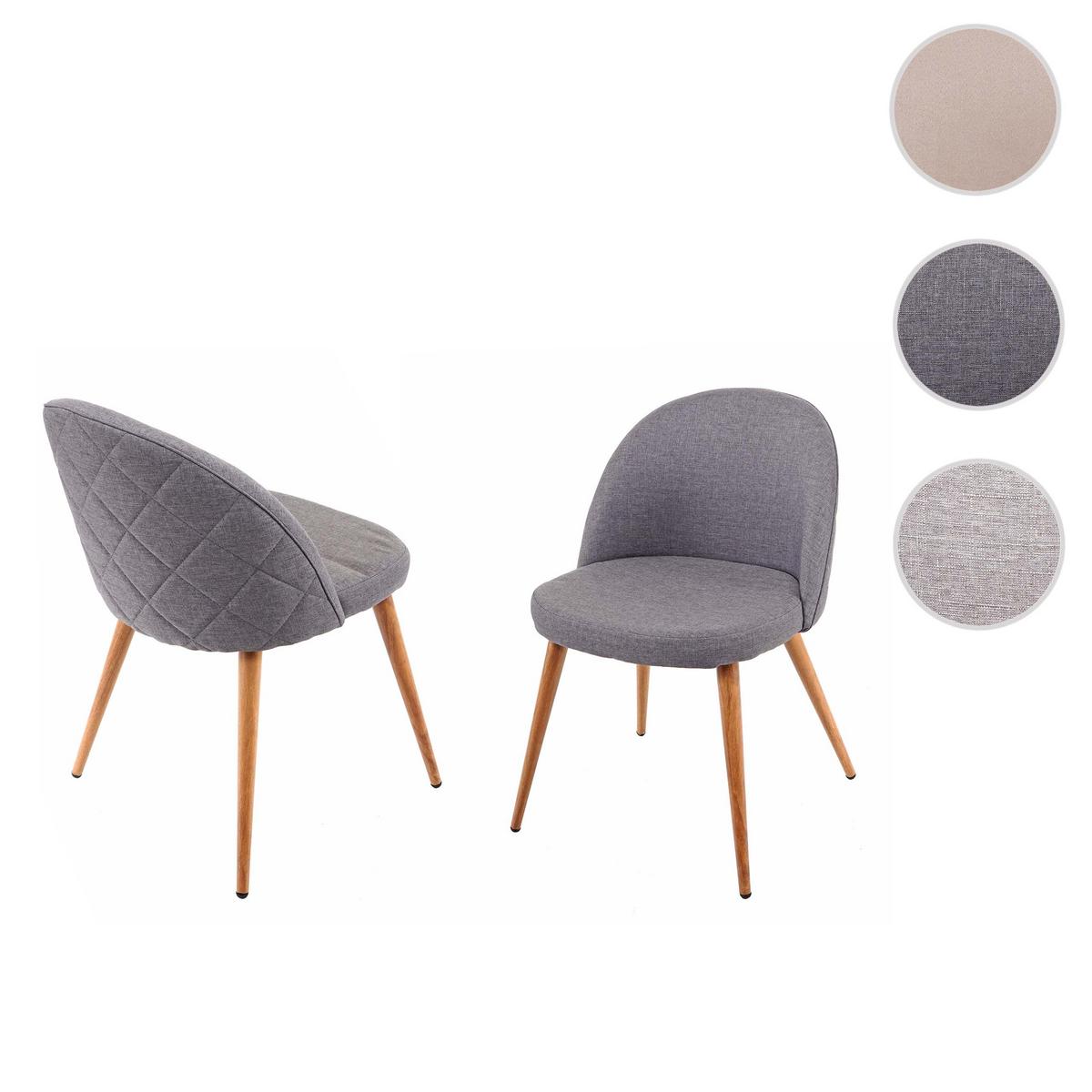 ESSZIMMERSTUHL Grau 2er-Set - Dunkelgrau/Grau, Textil (48/77/46cm) - MCW
