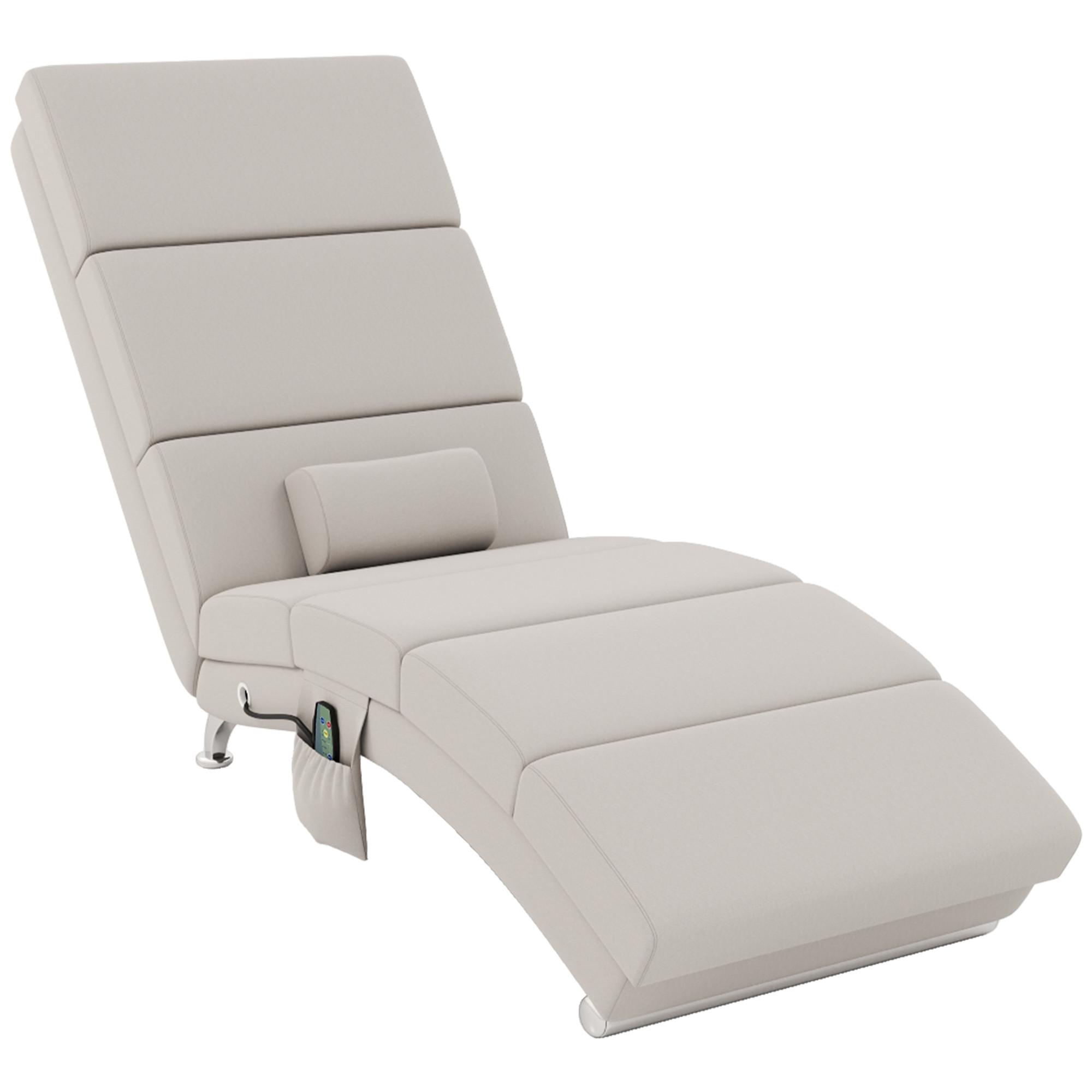 MASSAGESESSEL Polyester Stahl Cremeweiß - Chromfarben/Creme, Textil/Metall (168/84/56cm) - HOMCOM