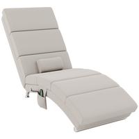 MASSAGESESSEL Polyester Stahl Cremeweiß - Chromfarben/Creme, Textil/Metall (168/84/56cm) - HOMCOM