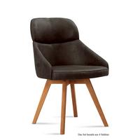 ESSZIMMERSTUHL (4er-Set) Donna 52x82x63 Eiche geölt/Espresso - Eichefarben/Dunkelbraun, Kunststoff (63/82/52cm) - 58aufmkessel