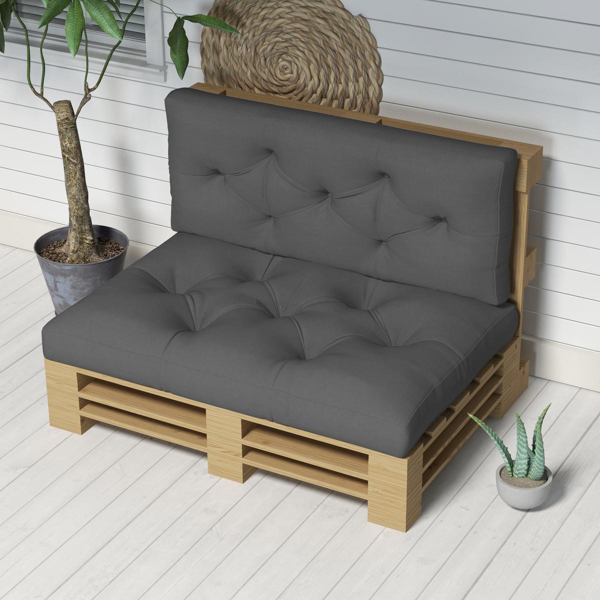 SITZKISSEN, Polyester, Dunkelgrau - Dunkelgrau, Kunststoff (80/12/120cm) - Outsunny