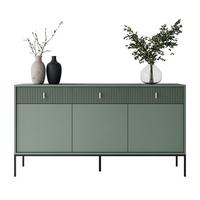 SIDEBOARD MIDNIGHT 3D3S mit drei Schubladen auf Gestell grün - Schwarz/Grün, Holzwerkstoff (154.5/82.5/39cm) - Lookway