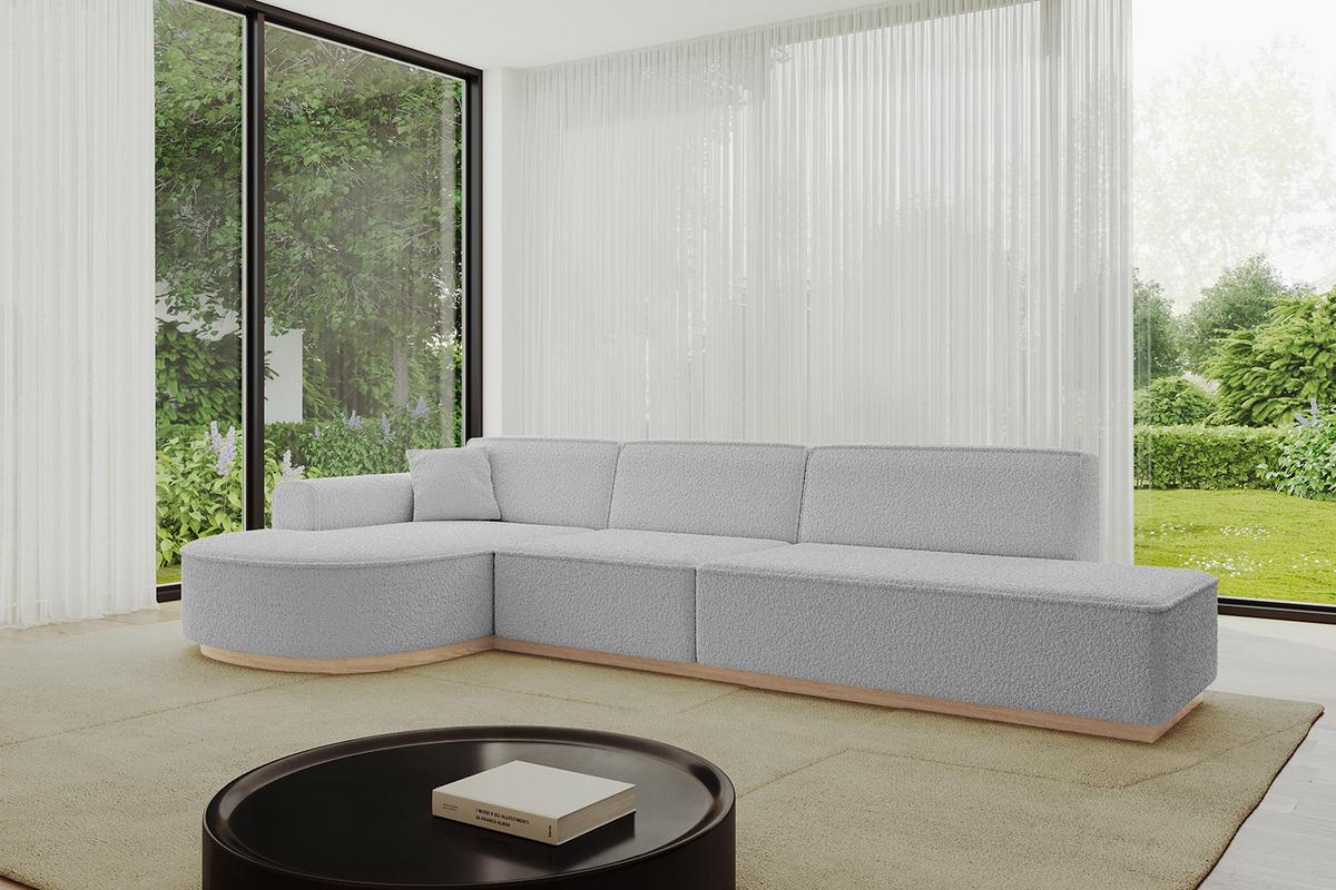 ECKSOFA Ottomane Links ARRIO-L2 - 328x171x83 cm Hellgrau - Hellgrau, Holzwerkstoff/Textil (328/171cm) - ALTDECOR