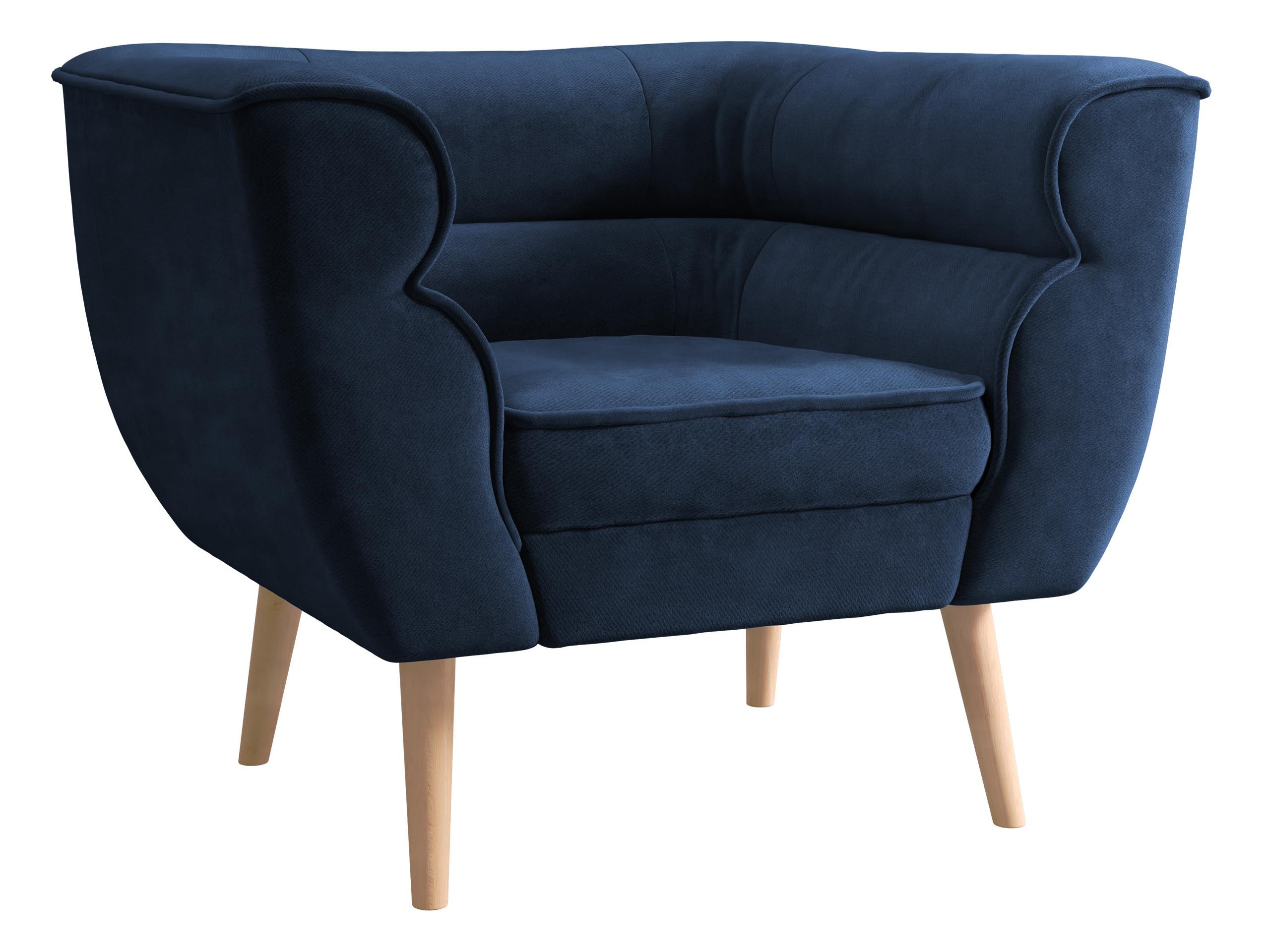 SESSEL Bal 1 - Dunkelblau/Naturfarben, Holz/Textil (82/75/74cm) - MIRJAN24
