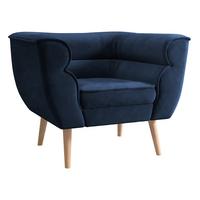 SESSEL Bal 1 - Dunkelblau/Naturfarben, Holz/Textil (82/75/74cm) - MIRJAN24