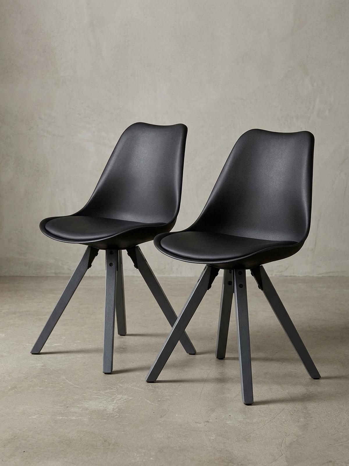 ESSZIMMERSTUHL Stoffbezug mit Holzgestell Modern gepolstert, Schwarz 49x52x87 cm - Schwarz, Holz/Kunststoff (49/87/52cm) - KADIMA DESIGN