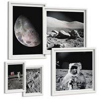 BILDER SET 5er Set - 50x50 cm & 20x30 cm & 40x60 cm Weißer Rahmen - Gemälde von Zitronenbäumen - Weiß, Kunststoff (40/60cm) - TULUP