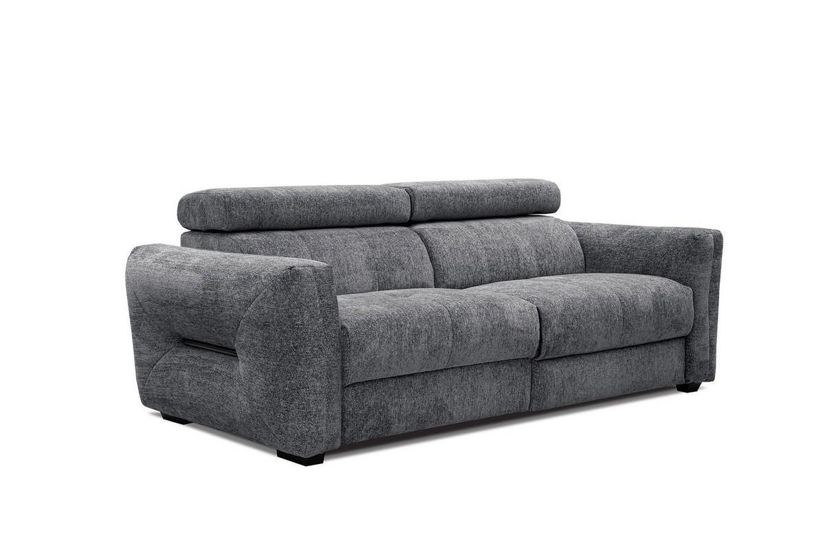 SOFA CALVERA 3-Sitzer mit 1 Relaxfunktion, graphitfarben - Graphitfarben, Holzwerkstoff/Textil (204/79/106cm) - Wozimo