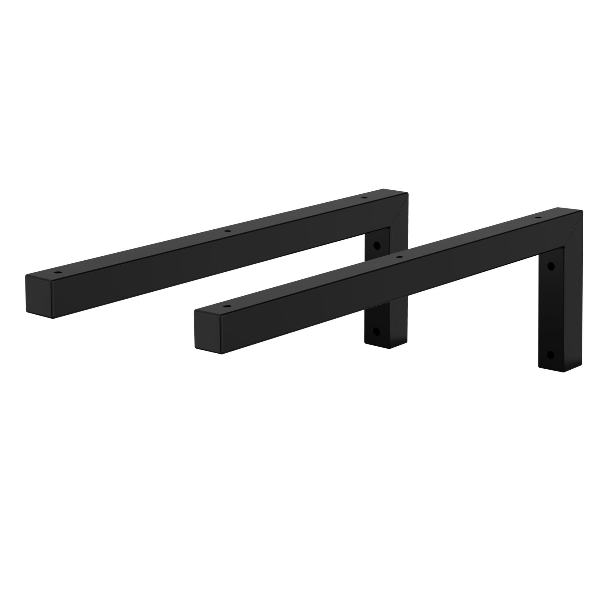 REGALHALTERUNG - Schwarz, Metall (45/15/3cm) - ML-DESIGN