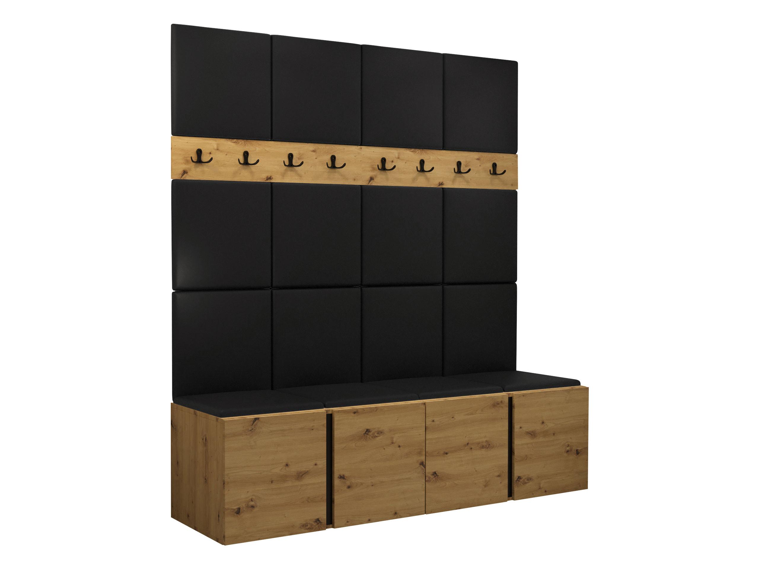 GARDEROBEN-SET Orion V - Schwarz/Eiche Artisan, Holzwerkstoff/Kunststoff (168/186/46cm) - MIRJAN24