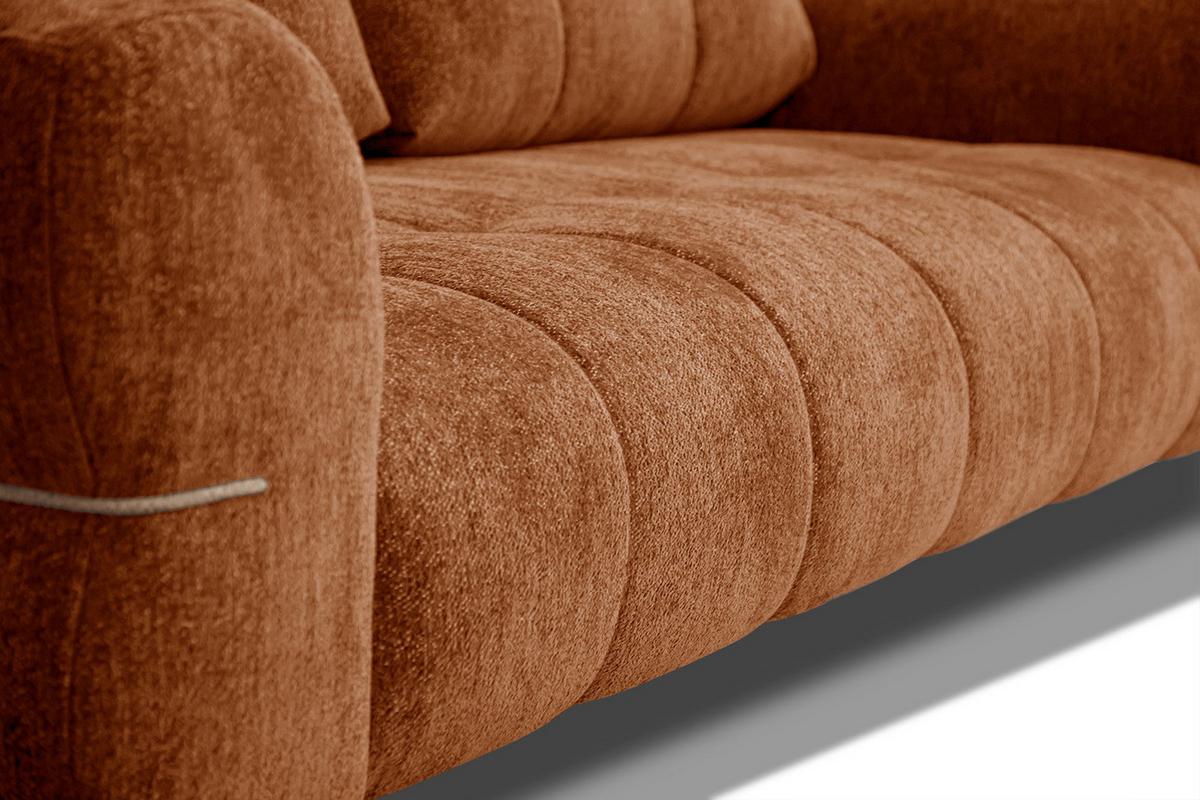SOFA SALVINI 3-Sitzer, dunkelorange - Dunkelorange/Schwarz, Holzwerkstoff/Textil (176/88/99cm) - Wozimo