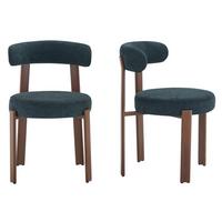 ESSZIMMERSTUHL 2ER-SET aus Stoff, mit ergonomischer Bügellehne - Schwarz, Textil (51.5/79/57cm) - Urban Meuble