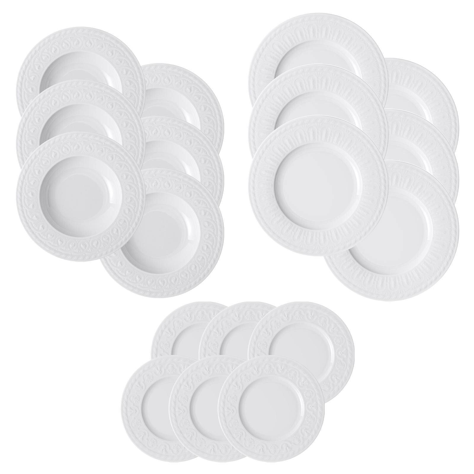 TELLER-SET Cellini weiß 18-tlg. - Weiß, Keramik (2/2/2cm) - Villeroy & Boch