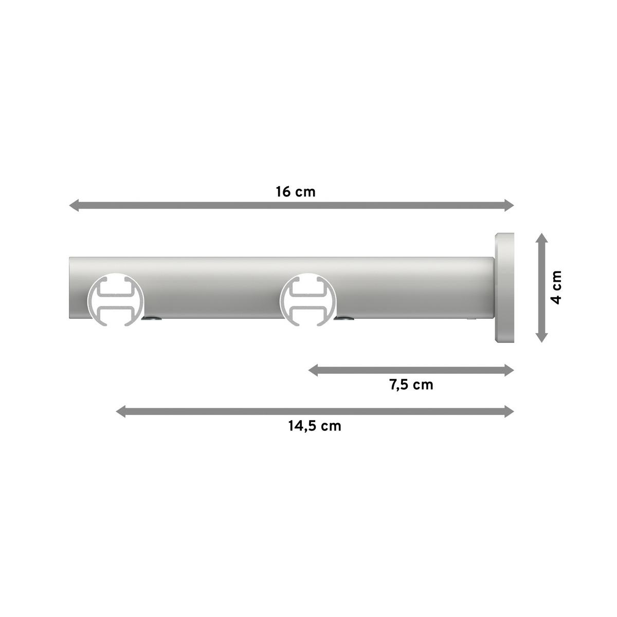 GARDINENSTANGE INNENLAUF Platon Tanara 100 cm, 2-läufig, 20 mm Ø Weiß - Chromfarben/Weiß, Metall (100cm) - INTERDECO