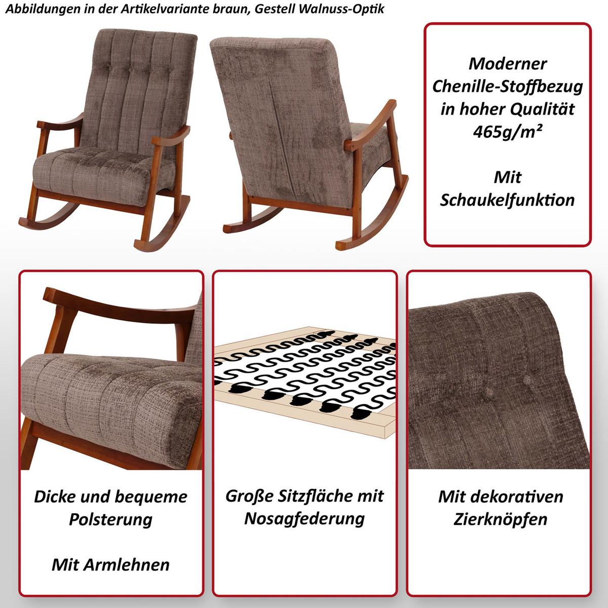 SCHAUKELSTUHL Cremeweiß - Creme/Weiß, Textil (64/97/85cm) - MCW