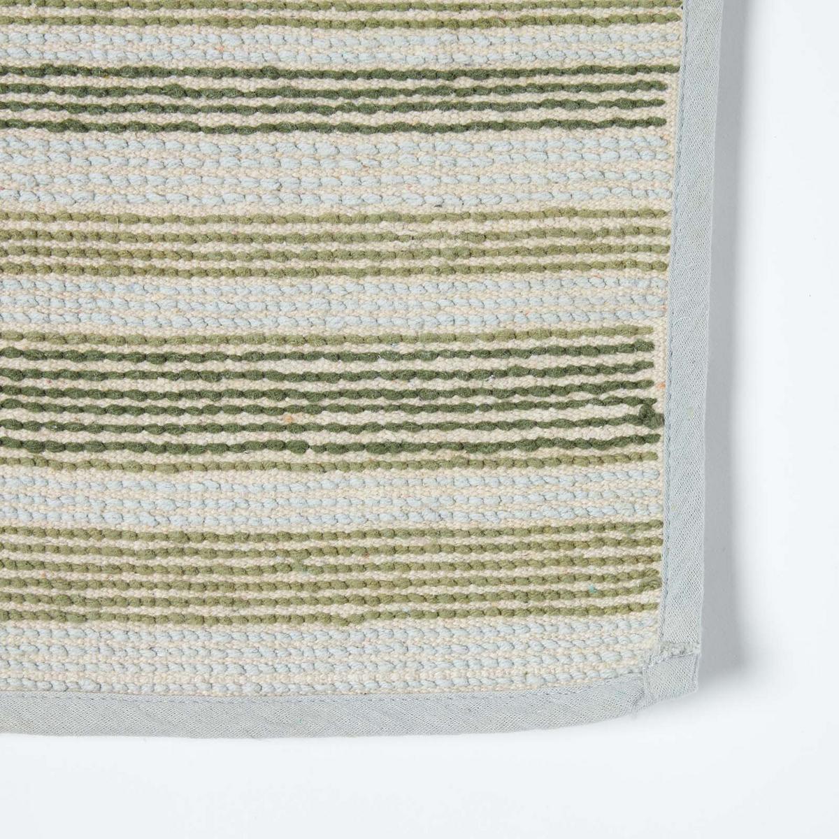 BADEMATTE 50/80 cm gestreift, Baumwolle - Grün, Textil (50/80cm) - Homescapes