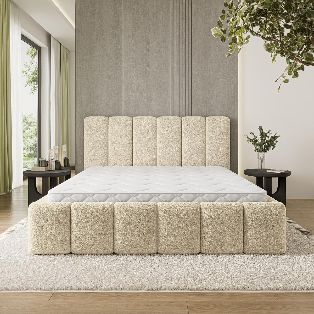 POLSTERBETT ATTORA Q 160x200 cm mit Bettkästen - Creme - Creme, Holz (160/200cm) - MASSENO