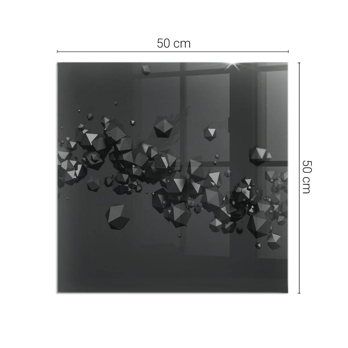 GLASPLATTE für Kamin 50x50 cm - Schwarz, Glas (50/50/0.4cm) - TULUP