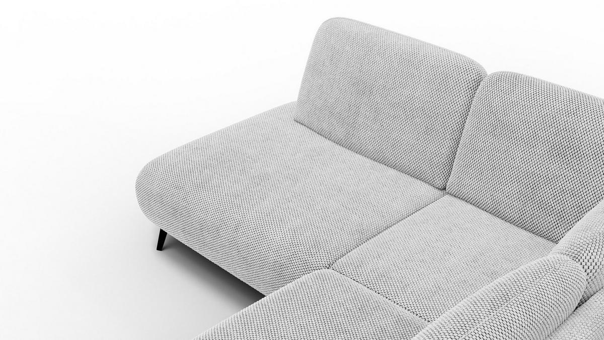 ECKSOFA FEBE 5-Sitzer links, hellgrau - Hellgrau/Schwarz, Holz/Textil (271/190cm) - Wozimo